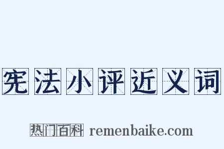 宪法小评近义词是什么意思的图片